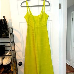 Herve Leger Lime Green Gown.